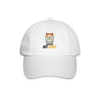 Zuckersüß aber genervt Katze lustig - Baseballkappe - Weiß/Weiß - Vorne