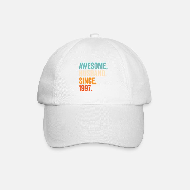 Awesome Husband Since 1997 - Baseball Cap - white/white