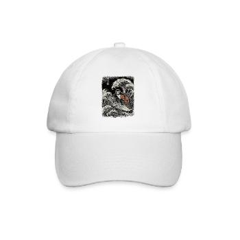 Ukiyo-e Baby Monkey Punch - Baseballkappe - Weiß/Weiß - Vorne