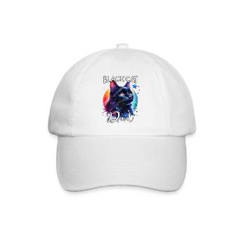 Schwarze Katze Papa - Baseballkappe - Weiß/Weiß - Vorne