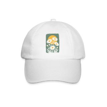 Gänseblümchen im Sonnenkreis - Baseballkappe - Weiß/Weiß - Vorne