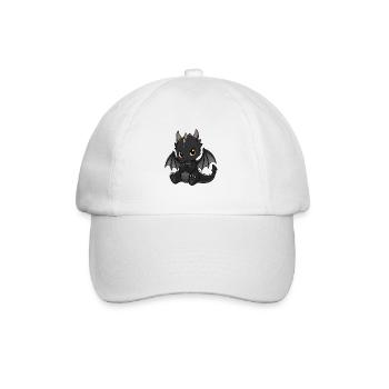 Little Black Dragon with Wings - Baseball Cap - white/white - Front