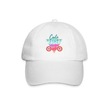 Motorrad – Geschenkidee Café Racer Retro - Baseballkappe - Weiß/Weiß - Vorne