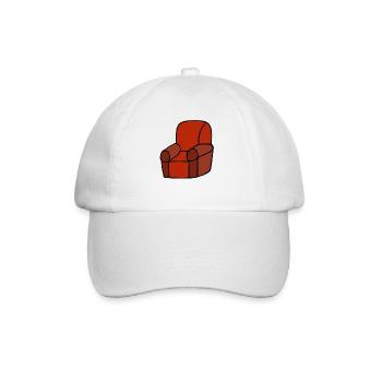 Roter Lounge-Sessel Silhouette - Baseballkappe - Weiß/Weiß - Vorne