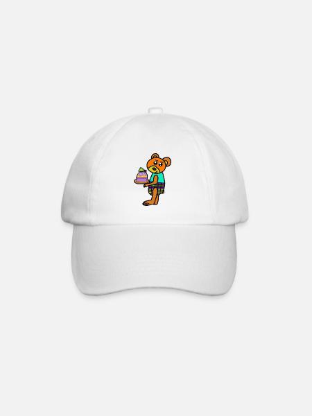 Cake Muffin Bear Teddy Teddy Bear Child - Baseball Cap - white/white