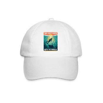 Early diver finds wreck | Diving - Baseball Cap - white/white - Front