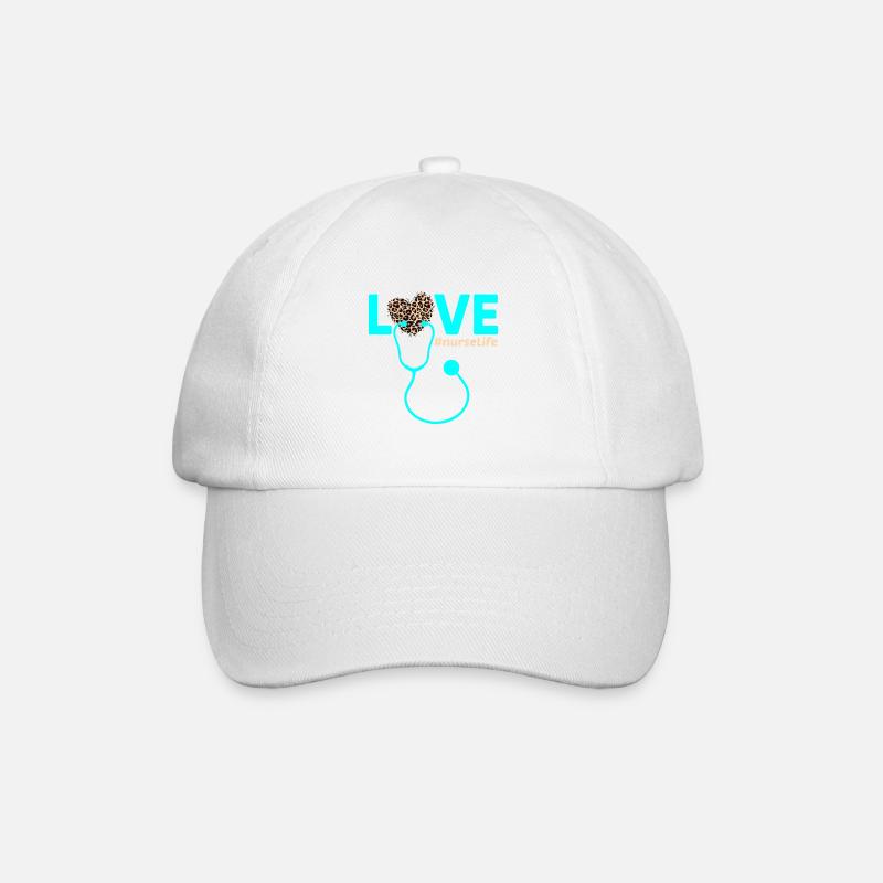 Liebe Nursing Leopard Heart - Baseballkappe - Weiß/Weiß