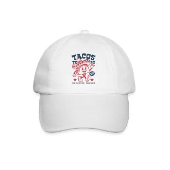 Tacos To Go | Fröhlicher Taco Sombrero Cartoon - Baseballkappe - Weiß/Weiß - Vorne
