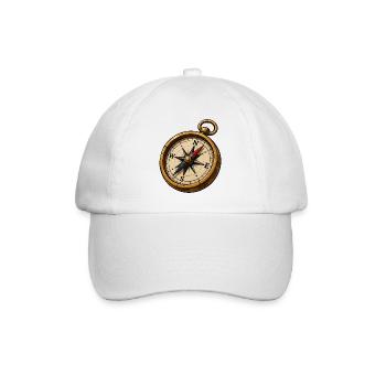Vintage compass adventure icon - Baseball Cap - white/white - Front