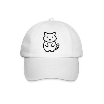 raccoon - Baseball Cap - white/white - Front