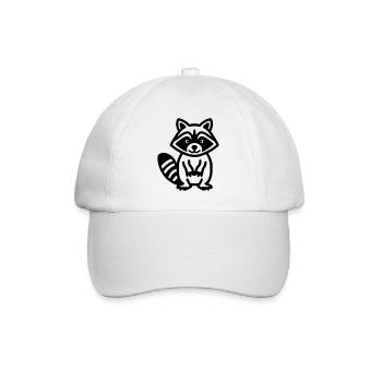 raccoon - Baseball Cap - white/white - Front