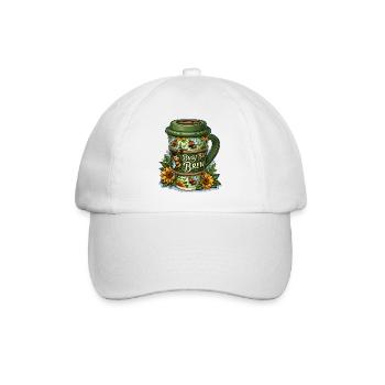 Busy Bee Brew Coffee Cup with Sunflowers - Baseball Cap - white/white - Front
