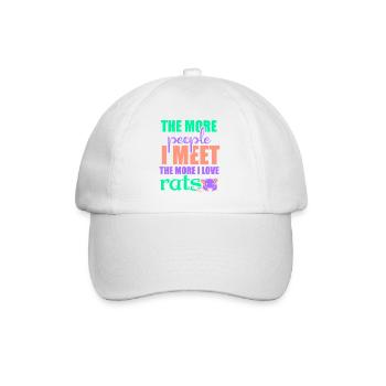 Rat, house rat, rat owner, rat lover - Baseball Cap - white/white - Front