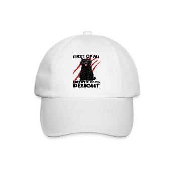 Goblin Fashion Cat Black Cat Aggressive Zoomie - Baseball Cap - white/white - Front