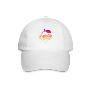 Costa d'Amalfi und Zitrone Italien Vintage Design - Baseballkappe - Weiß/Weiß - Vorne