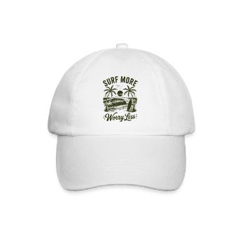 Surfez plus, inquiétez-vous, moins de vagues de vacances d’été - Casquette classique - blanc/blanc - Devant