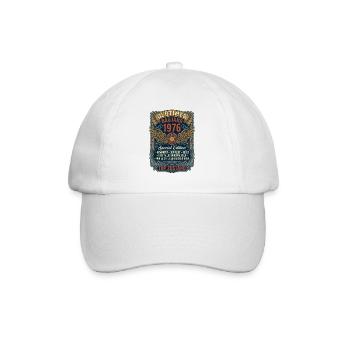 Oldtimer Baujahr 1976 50. Geburtstag Vintage - Baseballkappe - Weiß/Weiß - Vorne