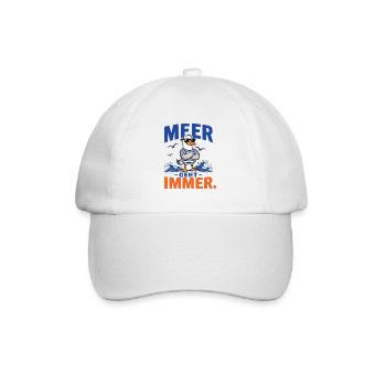 Möwe Meer Geht Immer Shirt - Baseballkappe - Weiß/Weiß - Vorne
