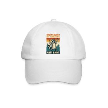 Undiagnosed But Something Ain't Right Raccoon - Baseball Cap - white/white - Front