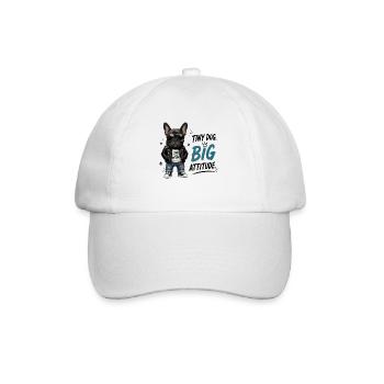 Petit chien : grande attitude, né pour être génial - Casquette classique - blanc/blanc - Devant
