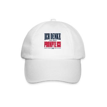 Ich Denke Also PromptIch - Baseballkappe - Weiß/Weiß - Vorne