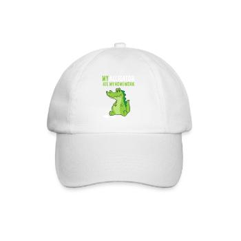 Alligator-Hausaufgaben-Unfug - Baseballkappe - Weiß/Weiß - Vorne