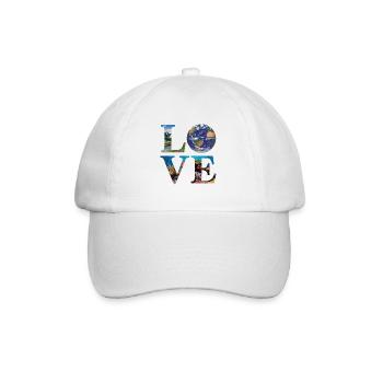 Love for nature and earth with oceans and mountains - Baseball Cap - white/white - Front