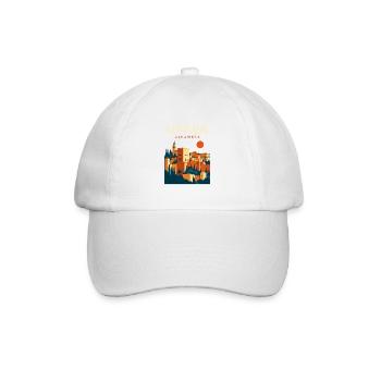 Granada Alhambra Travel Souvenir, Andalusia Spain - Baseballkappe - Weiß/Weiß - Vorne