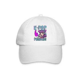 K-Pop Princess Age 6 Years Old Birthday - Baseball Cap - white/white - Front