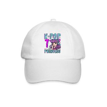 K-Pop Princess Age 7 Years Old Birthday - Baseball Cap - white/white - Front