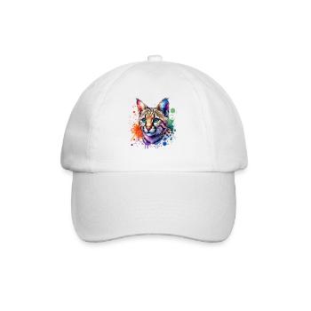 Savannah Cat Motif - Baseball Cap - white/white - Front