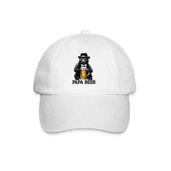 Papa Beer Father Bear Beer Humor Gift Idea - Baseball Cap - white/white - Front