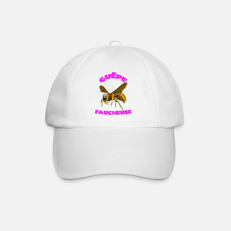 Vector Reaper Wespe – Rosa Bogendesign - Baseballkappe - Weiß/Weiß
