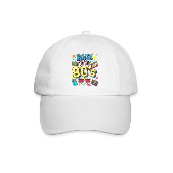 Back to the 80s Neon Retro Motif - Baseball Cap - white/white - Front