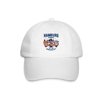 Hamburg Port Skyline Color Block - Baseball Cap - white/white - Front