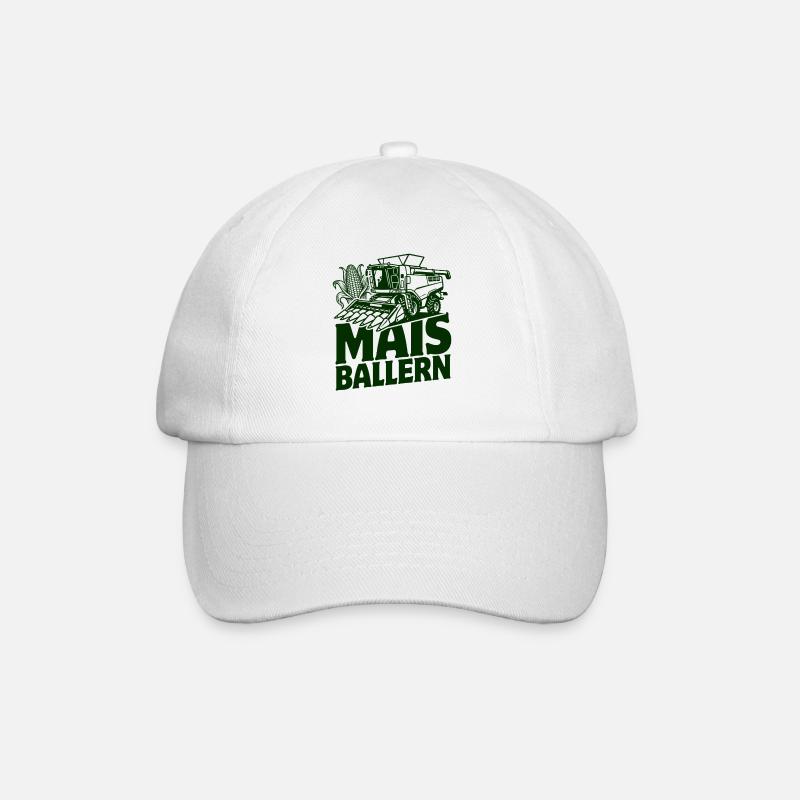 Mais | Maisernte | Maiskolben - Baseballkappe - Weiß/Weiß