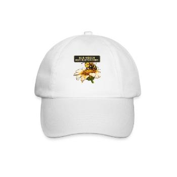 Biene Honig Imker Honigwabe Blumen Wiese Insekt - Baseballkappe - Weiß/Weiß - Vorne