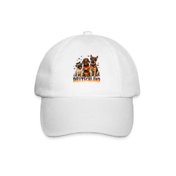 Drei Hunde Deutschland Flaggenlook - Baseballkappe - Weiß/Weiß - Vorne