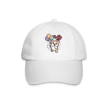 Corgi mit Ballons - Baseballkappe - Weiß/Weiß - Vorne