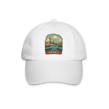 Autocollant de voyage vintage de la télécabine du Grand Canal de Venise - Casquette classique - blanc/blanc - Devant