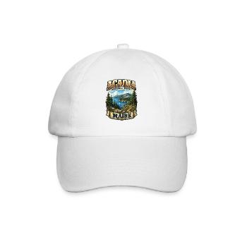Acadia Maine Nationalpark Vintageabzeichen - Baseballkappe - Weiß/Weiß - Vorne