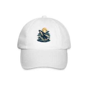 Moonlit Whale Waves - Baseball Cap - white/white - Front
