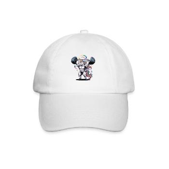 Licorne de culturisme avec puissance arc-en-ciel d’haltère - Casquette classique - blanc/blanc - Devant