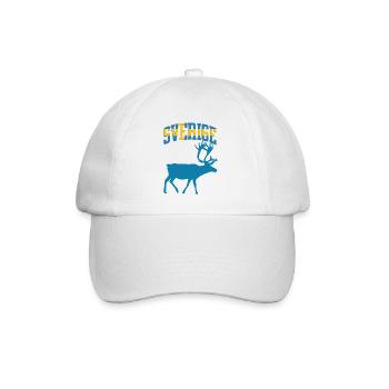 Sweden Moose Retro-Logo - Baseballkappe - Weiß/Weiß - Vorne