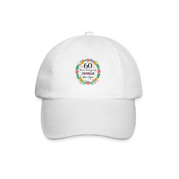 60 Ans J'évolue Avec Style Floral - Casquette classique - blanc/blanc - Devant