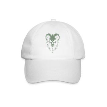 Skull with Horns Ram Skull - Baseball Cap - white/white - Front