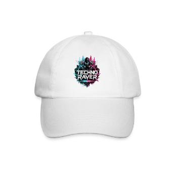 Techno Raver Neon Hood - Baseballkappe - Weiß/Weiß - Vorne