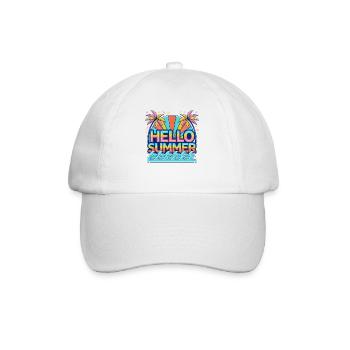 Hello Summer Neon Palm Waves - Baseball Cap - white/white - Front