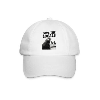 Love The Locals Pigeon Bird Lover Retro Graphic - Baseballkappe - Weiß/Weiß - Vorne