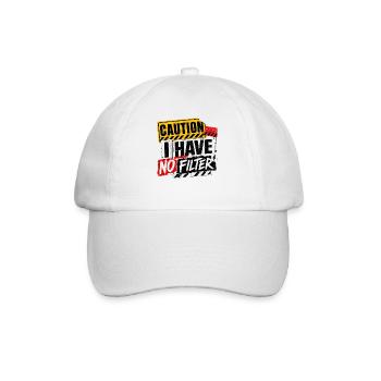 Attention : je n’ai pas de filtre sarcasme ironie humour - Casquette classique - blanc/blanc - Devant
